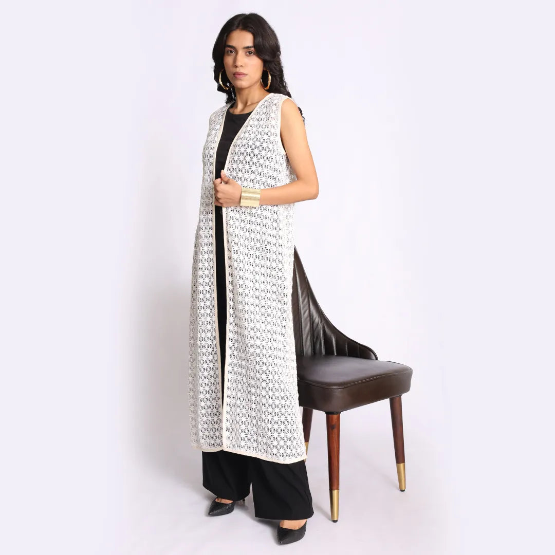 Aromasia Celeste Longline Shrug - Handcrafted Garment