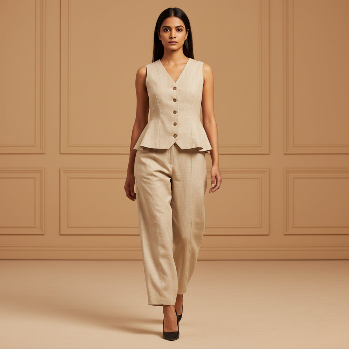 Aromasia Cotton Slub Vest - Handcrafted Garment