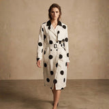 Aromasia Dot Noir Trench Coat - Handcrafted Garment