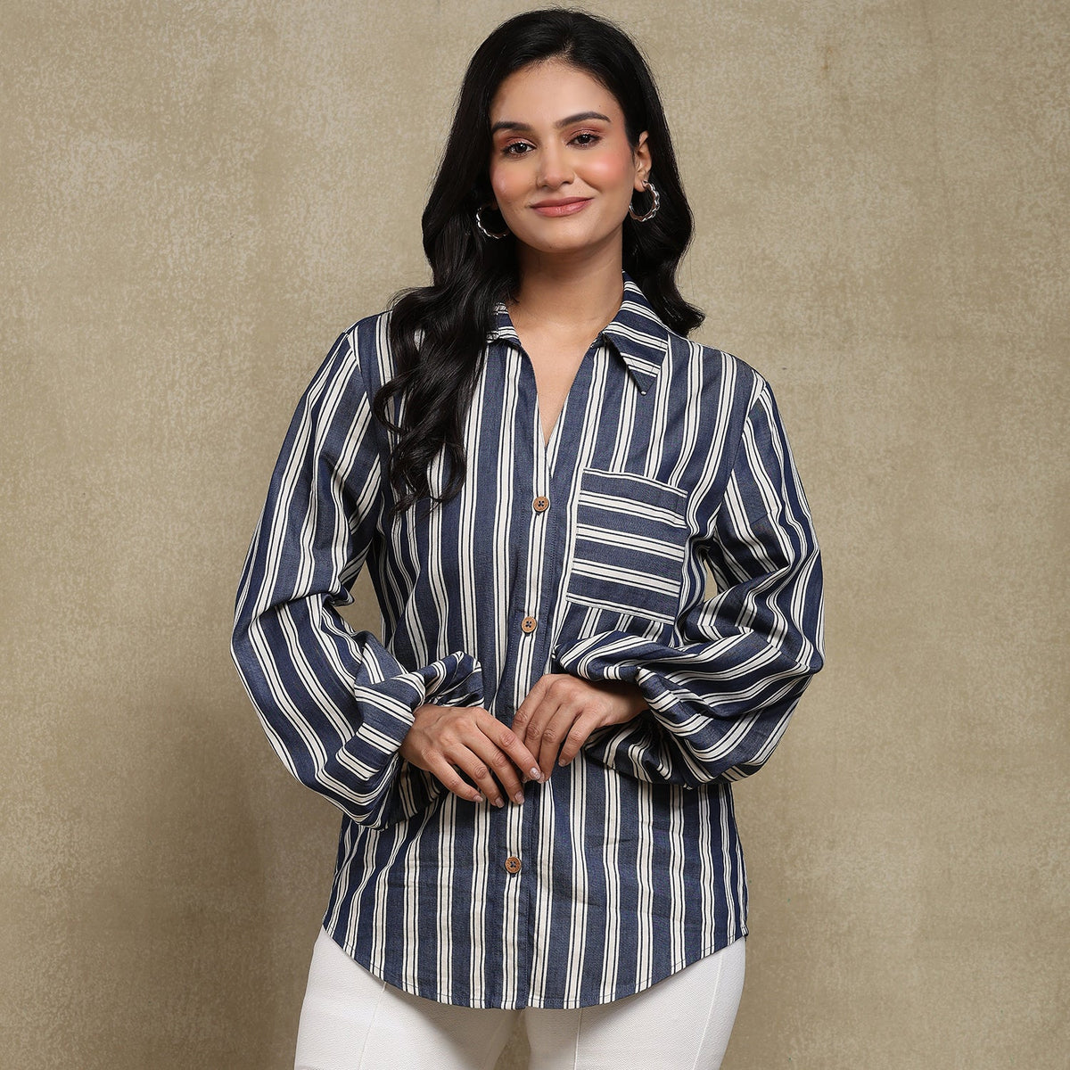 Aromasia Denim Stripe Shirt (Tana Shirt) - Handcrafted Garment