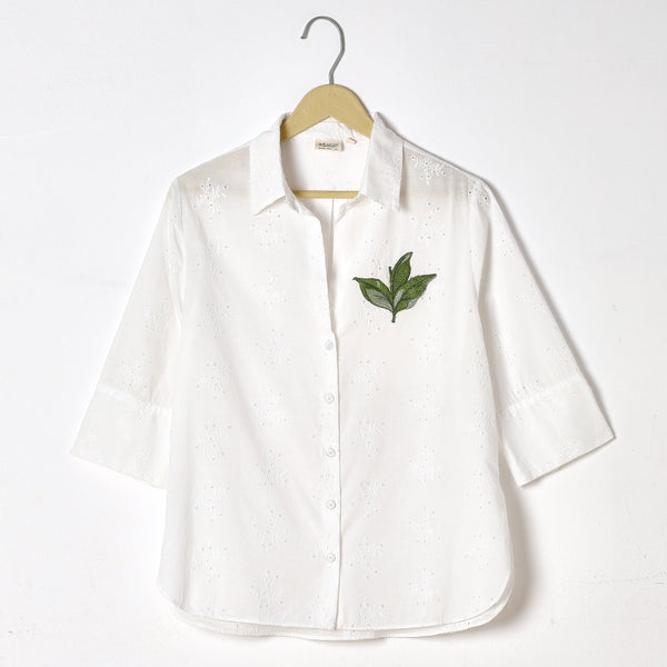 White Schiffli Shirt