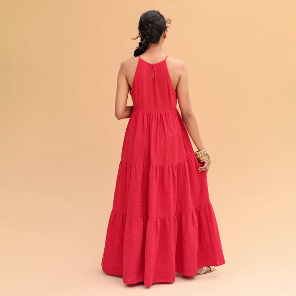 Noor Halter Neck Tiered Dress