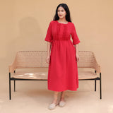 Aromasia Mira A-Line Flared Frill Dress - Handcrafted Garment