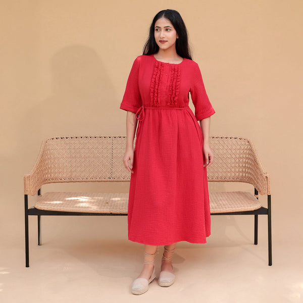 Mira A-Line Flared Frill Dress