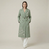Aromasia Iris Trench Coat - Handcrafted Garment
